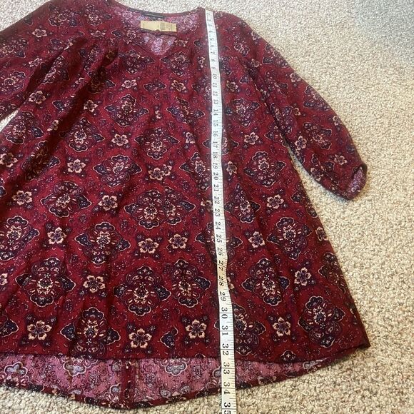 NWT American Eagle Womens Oversized Tunic Dress Size S Boho Floral 3/4 Sleeve - Picture 9 of 10